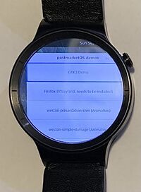 Huawei Watch running the weston demo