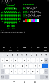 A screenshot of a rooted 7" Onn Tablet Gen 3 running termux