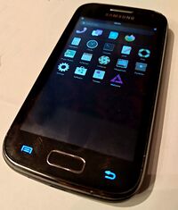 Samsung Galaxy Ace 2 GT-I8160 running Phosh under PostmarketOS