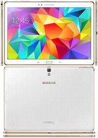 A picture of a white Samsung Galaxy Tab S 10.5" LTE.