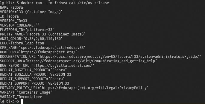 how to run fedora 28 workstation on windows docker