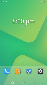 Plasma Mobile homescreen.