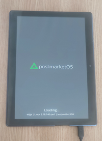 Tablet showing the splash screen