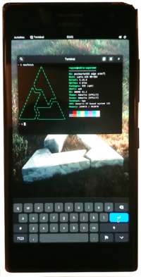 Lumia 735 running Gnome on postmarketOS