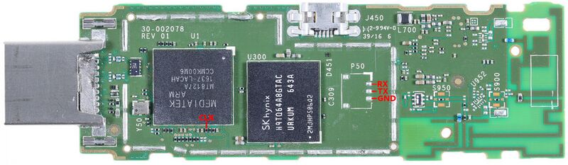 UART pads on amazon-tank