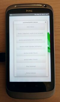 HTC Desire S running the Weston demo