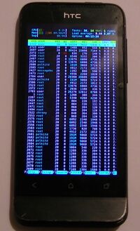 HTC One V running htop in weston-terminal