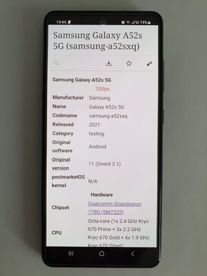 Samsung Galaxy A52s 5G (samsung-a52sxq) - PostmarketOS Wiki